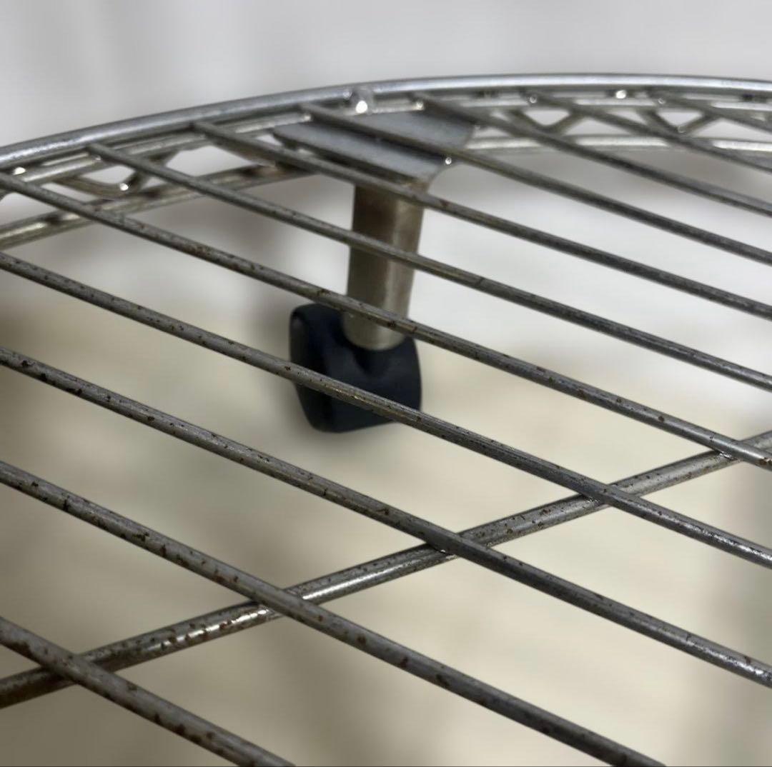 コーナーラック4段 スチール製 シルバー　ルミナスライト　ドウシシャ　収納ラック