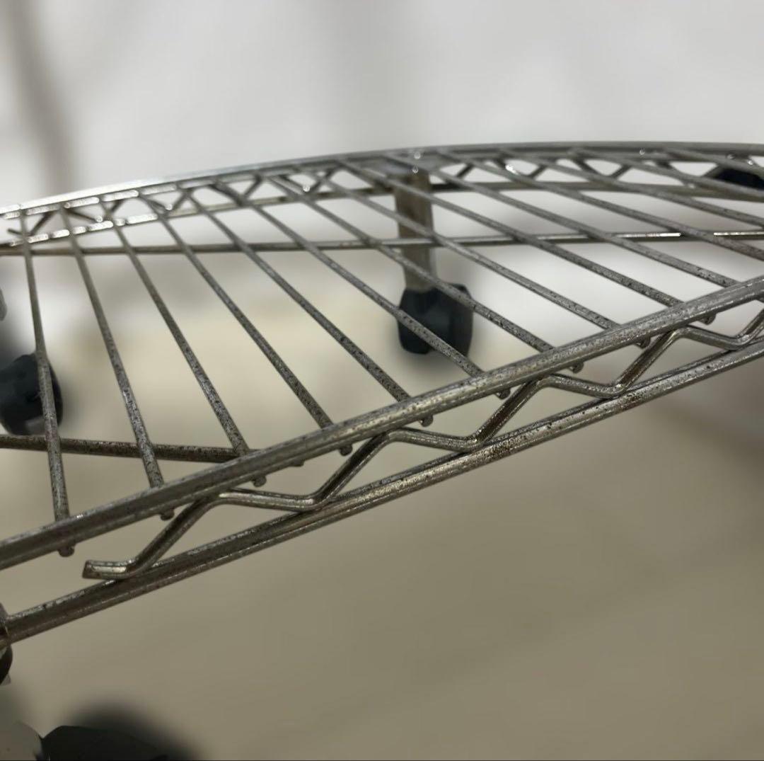 コーナーラック4段 スチール製 シルバー　ルミナスライト　ドウシシャ　収納ラック