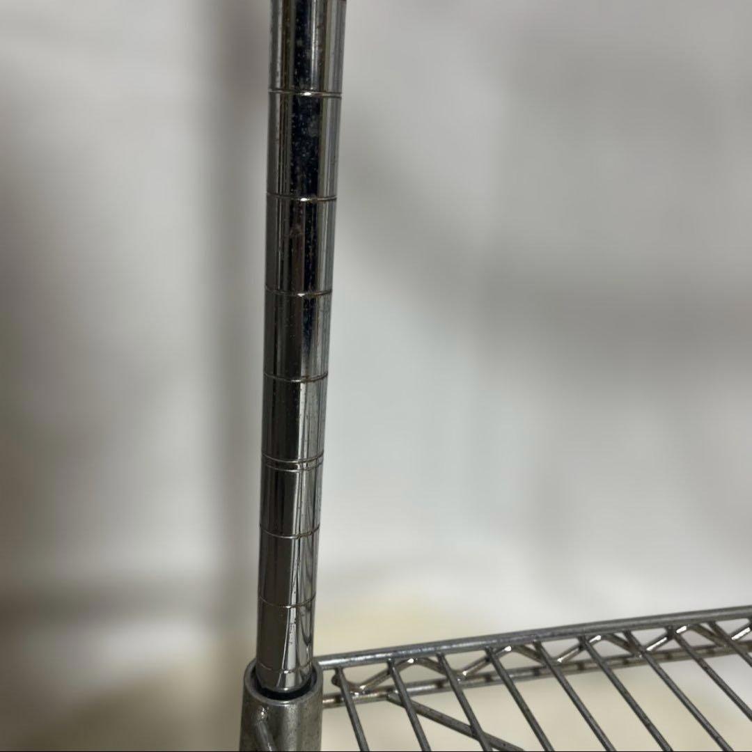 コーナーラック4段 スチール製 シルバー　ルミナスライト　ドウシシャ　収納ラック