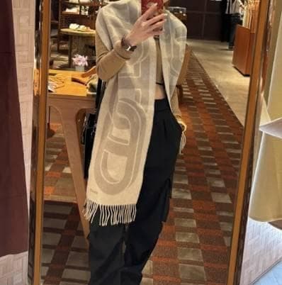 HERMES エルメス カシミヤマフラー マイヨン TGM ナチュラル ベージュ