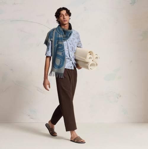 HERMES エルメス カシミヤマフラー マイヨン TGM ナチュラル ベージュ