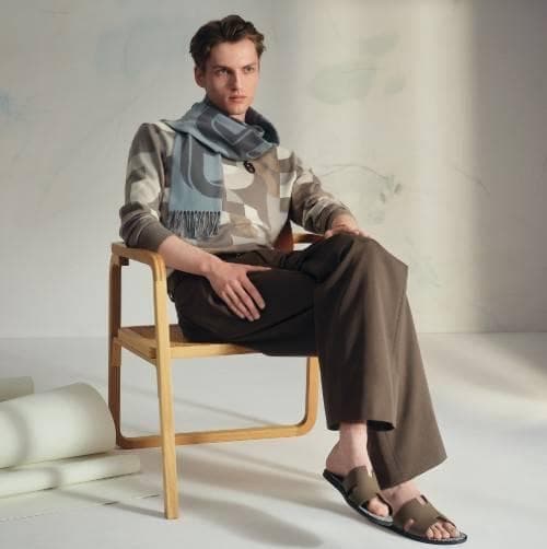 HERMES エルメス カシミヤマフラー マイヨン TGM ナチュラル ベージュ