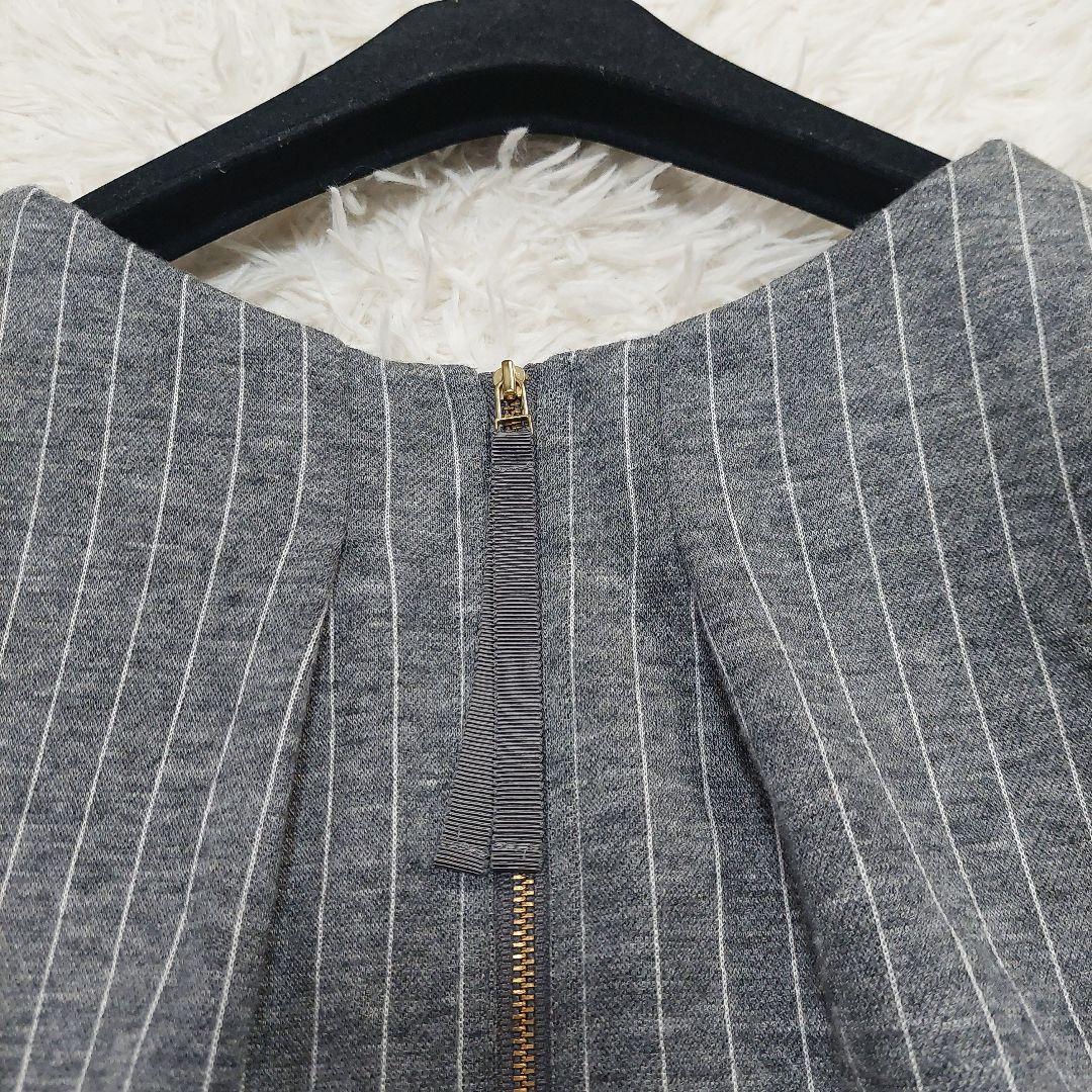 ローズティアラ 大きいサイズ 50 花柄 レース ストライプ ウール ワンピース