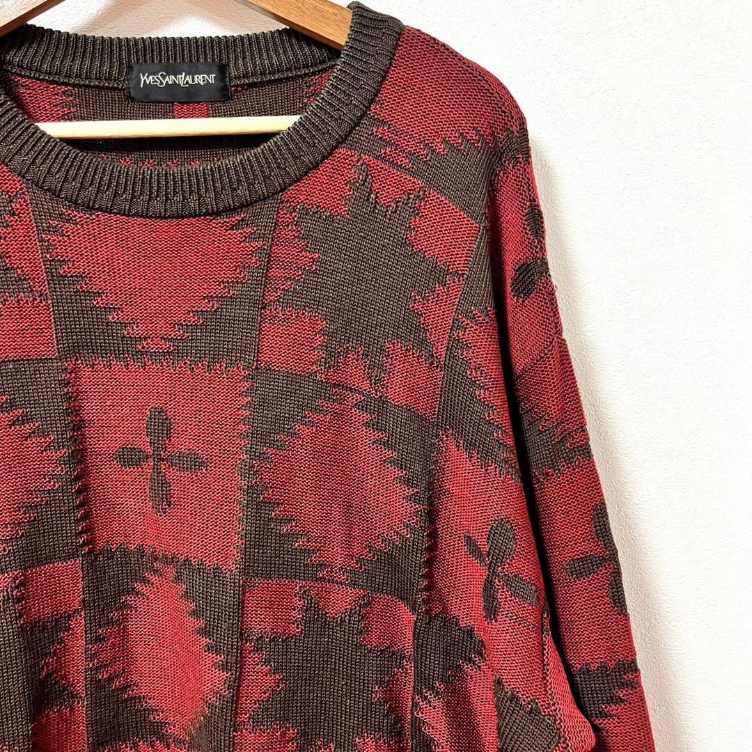 《Yves Saint Laurent》OLD 90-00's 総柄ニット