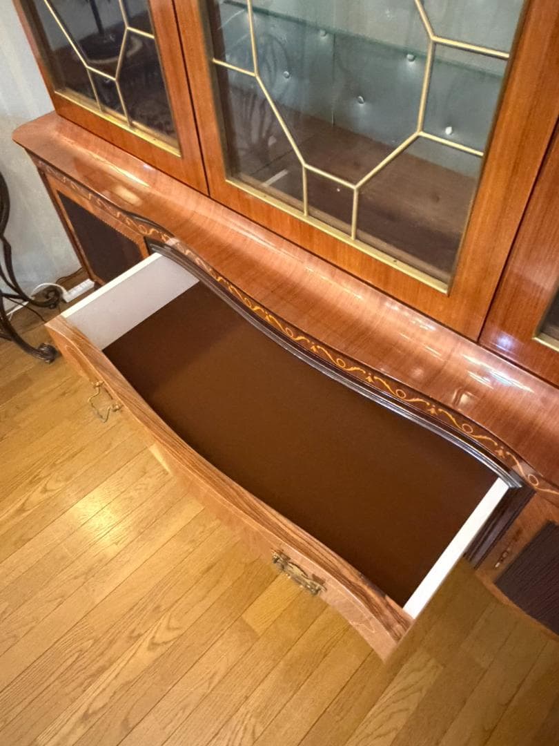 イタリア製 象嵌大型ブックケース/飾り棚 W182cm カントゥ職人連合