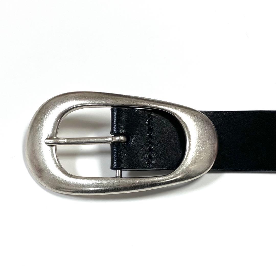 LEFIJE レフィエ 楕円バックルベルト 黒 イタリア製