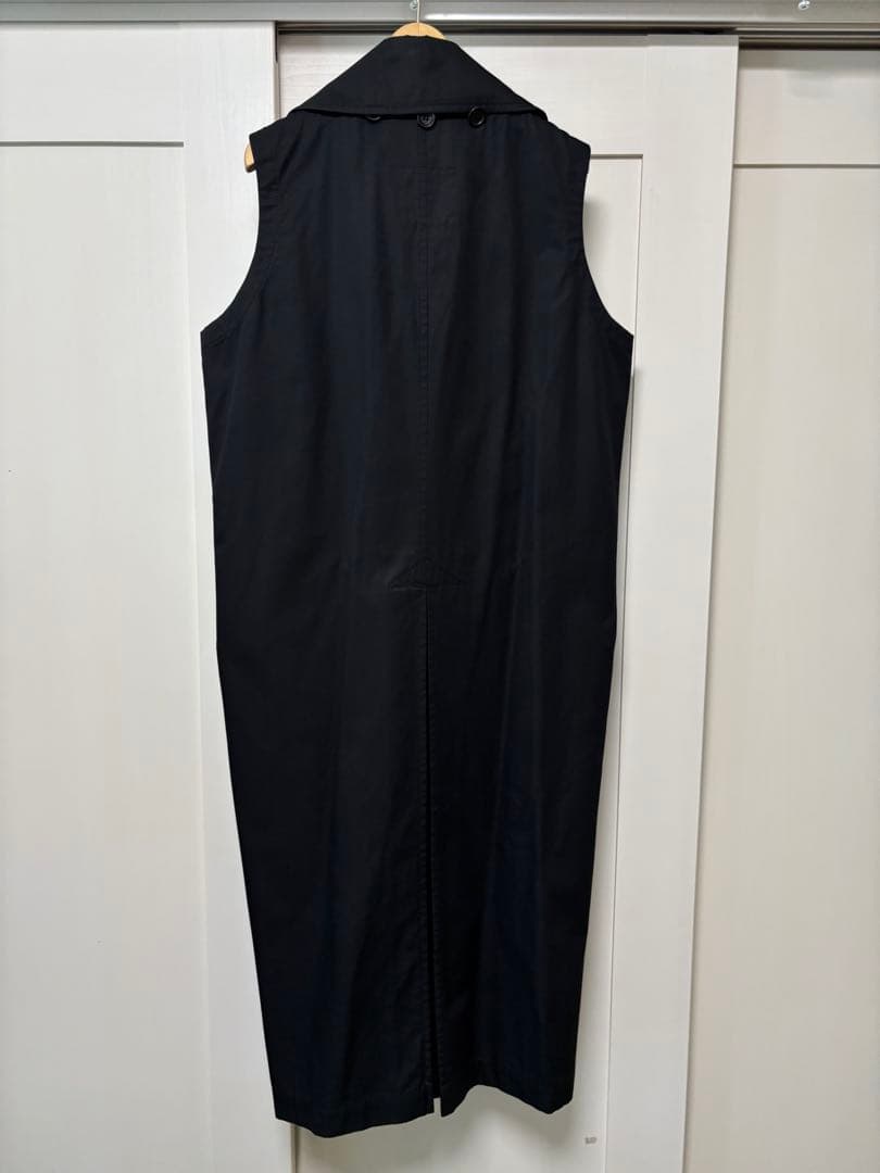 Y's ジレ　ベスト　ワンピース　トレンチコート　ケープ取り外し可　ブラック