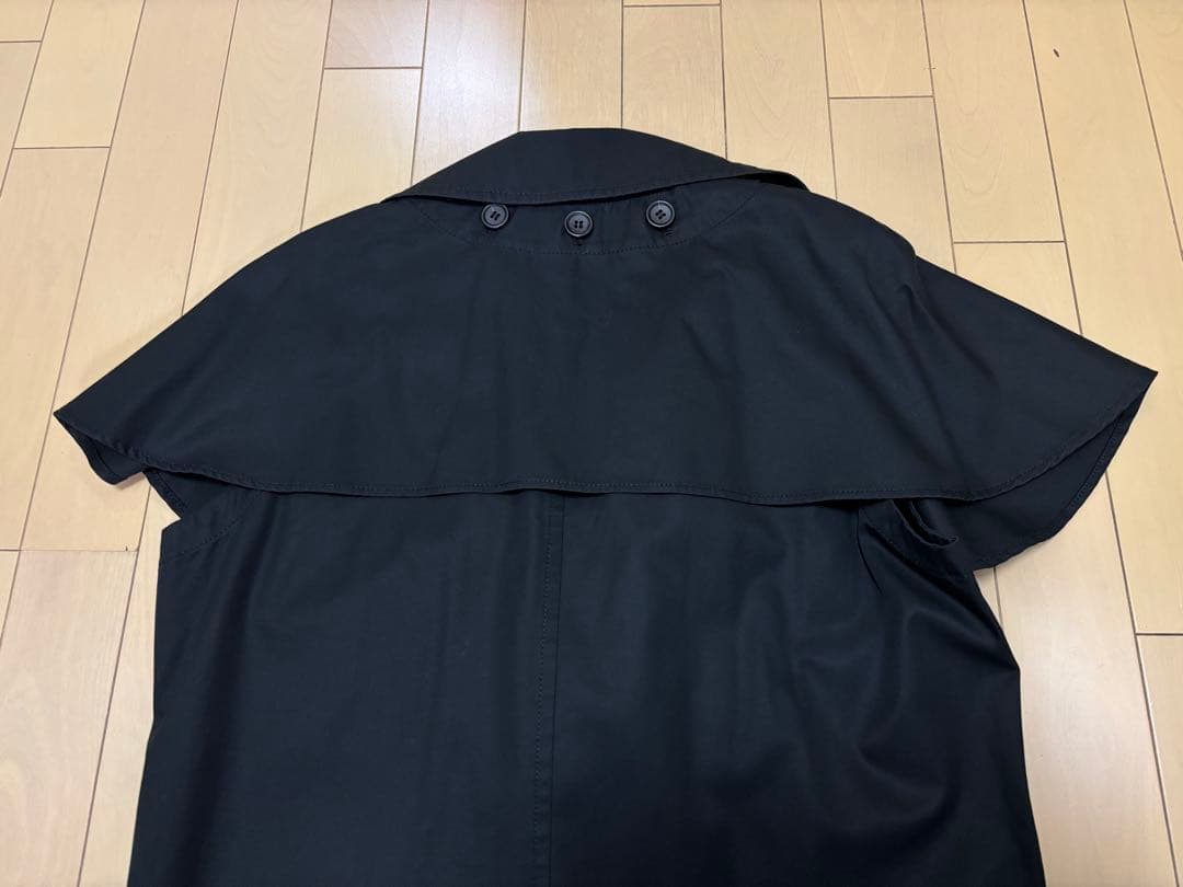 Y's ジレ　ベスト　ワンピース　トレンチコート　ケープ取り外し可　ブラック