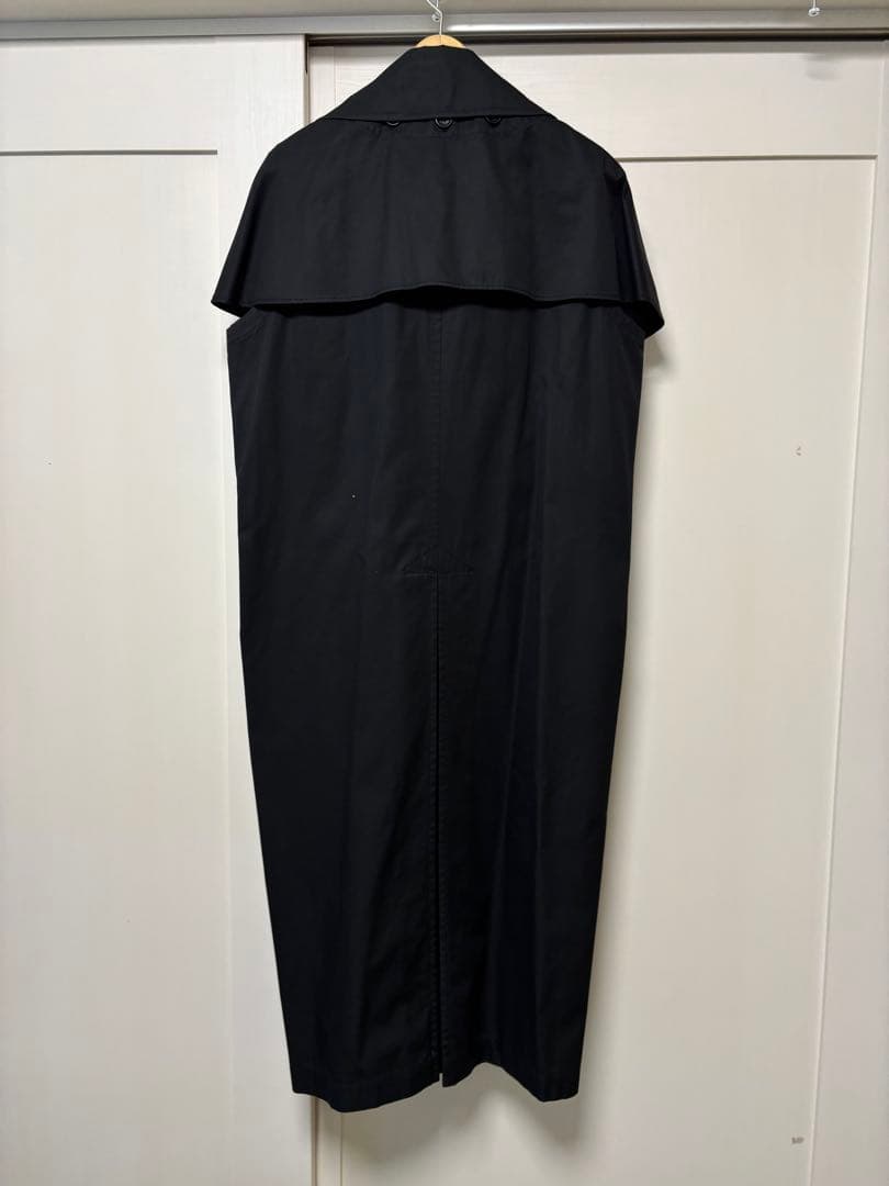 Y's ジレ　ベスト　ワンピース　トレンチコート　ケープ取り外し可　ブラック