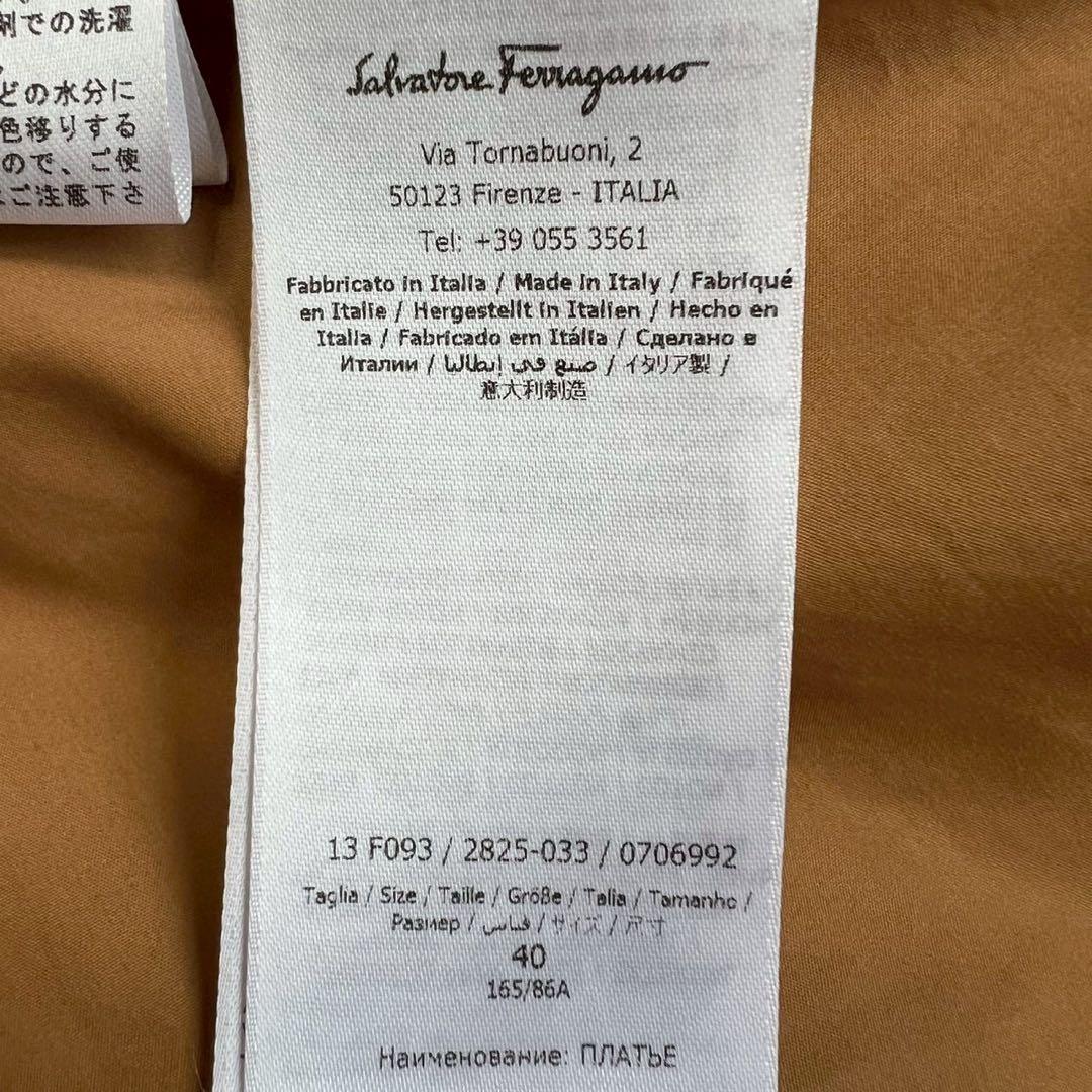 Salvatore Ferragamo 現行タグ ベルト付きノースリーブワンピ