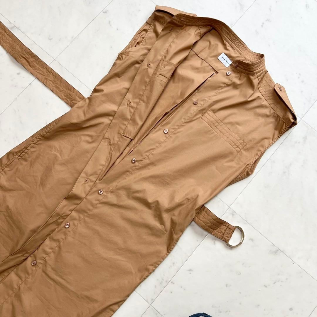 Salvatore Ferragamo 現行タグ ベルト付きノースリーブワンピ