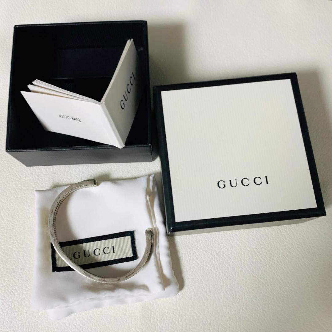 グッチ 925 マーモント バングル 16 ブレスレット 燻し gg ダブルG