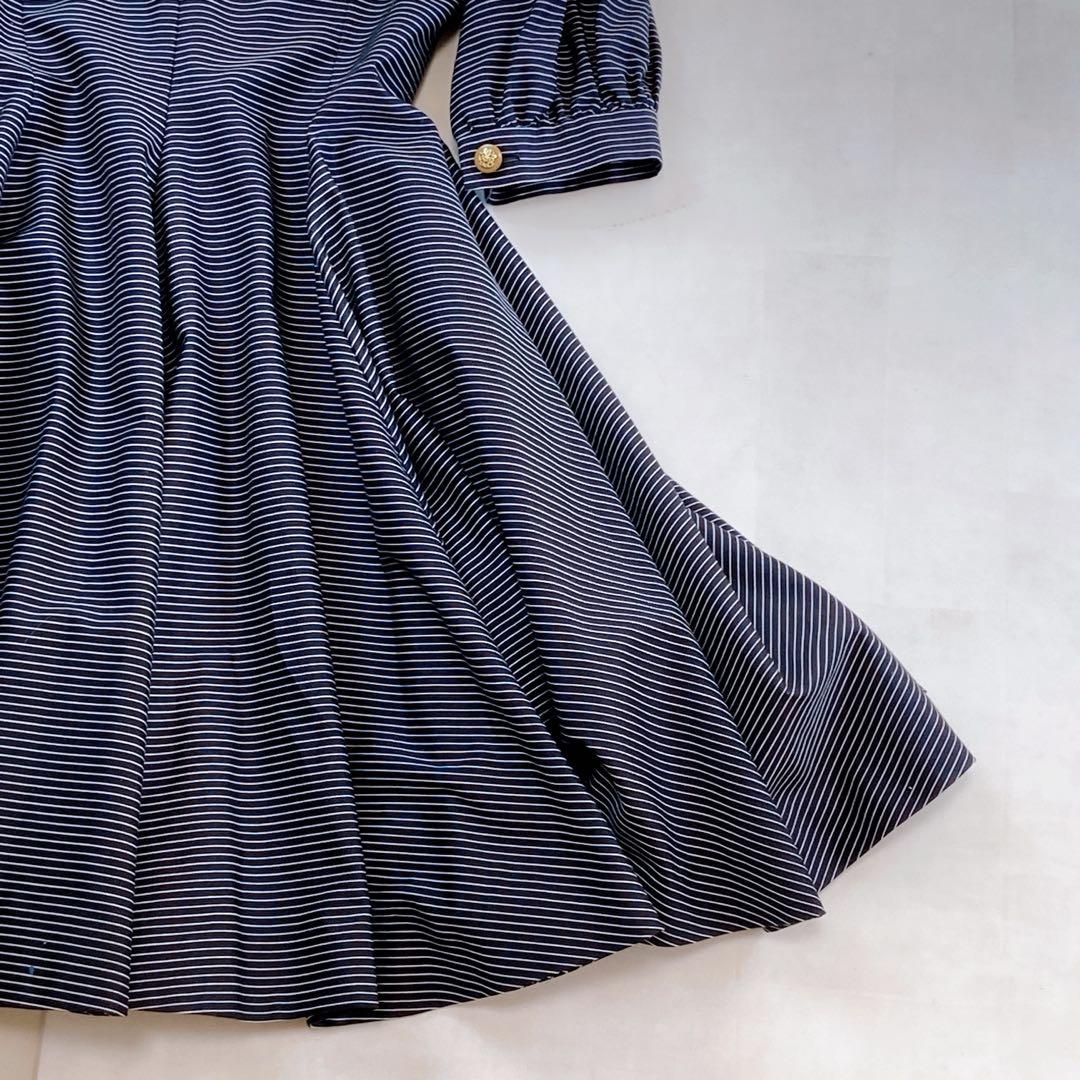 ディオール セット 金ボタン チュール ペチコート ストライプ ドット フリル