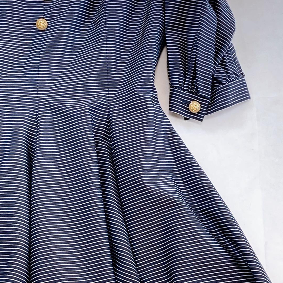 ディオール セット 金ボタン チュール ペチコート ストライプ ドット フリル