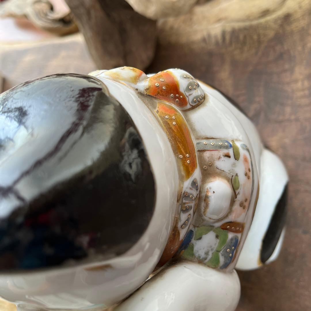 古瀬戸／招き猫／骨董／希少／縁起物／招き猫／アンティーク