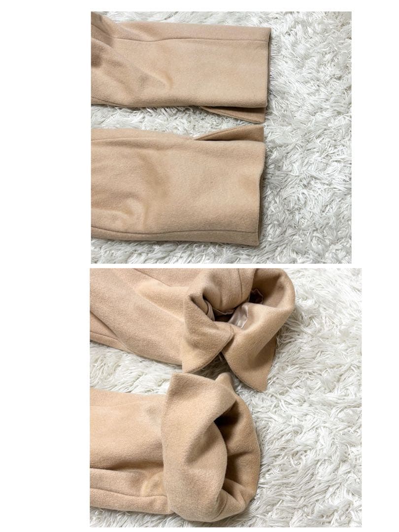 カシミヤ100% フォックスファー ロングコート ベルト付き Rue de B