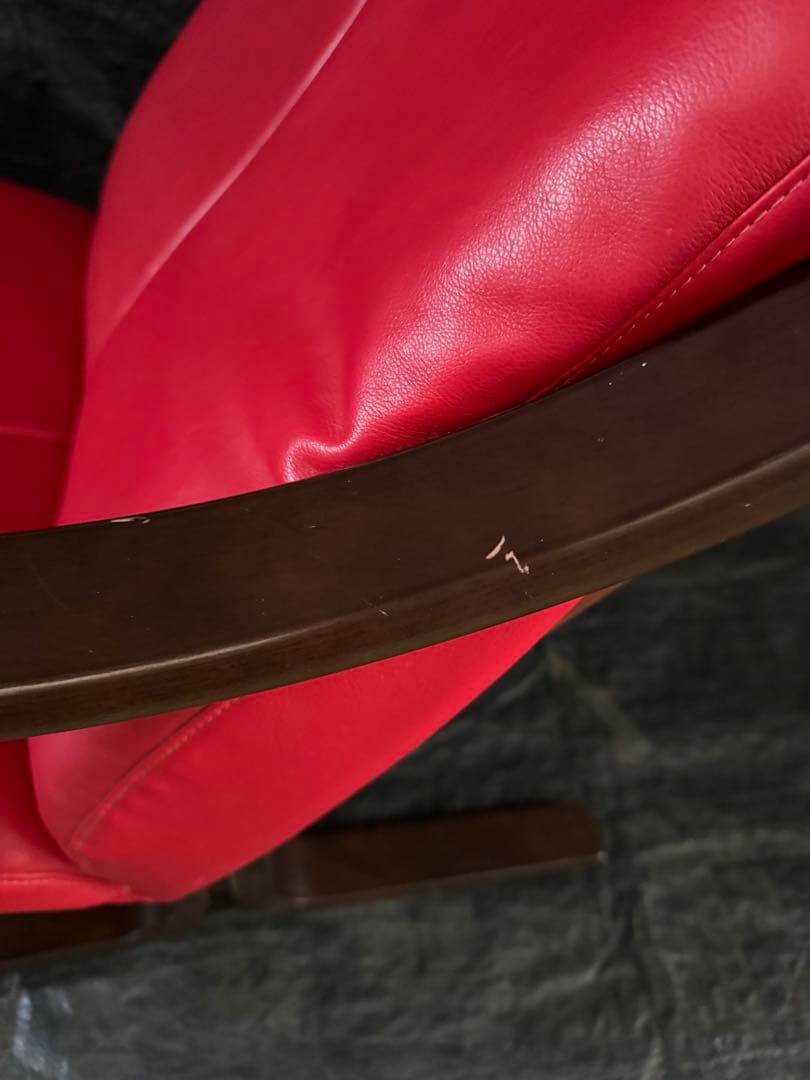 AGIO フジファニチャー レッドレザー 3人掛けソファ セパレート - メルカリ