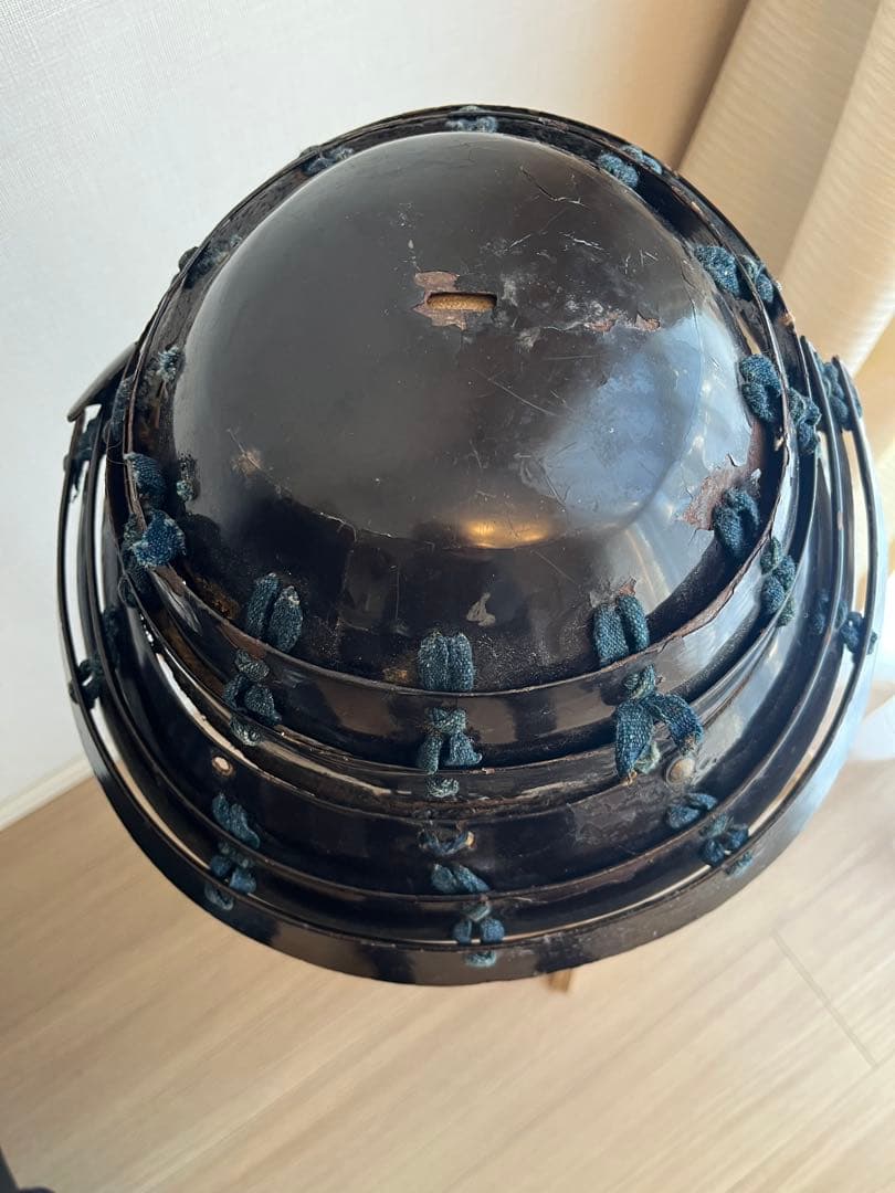 甲冑 兜 足軽 黒漆塗 提灯兜 ちょうちん兜 江戸文久期 仙台城下町旧家