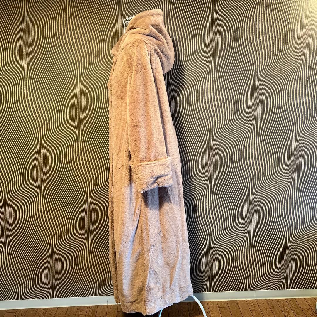 N 新品　CANDAY モコモコ マックス マキシ コート　ミルクティー