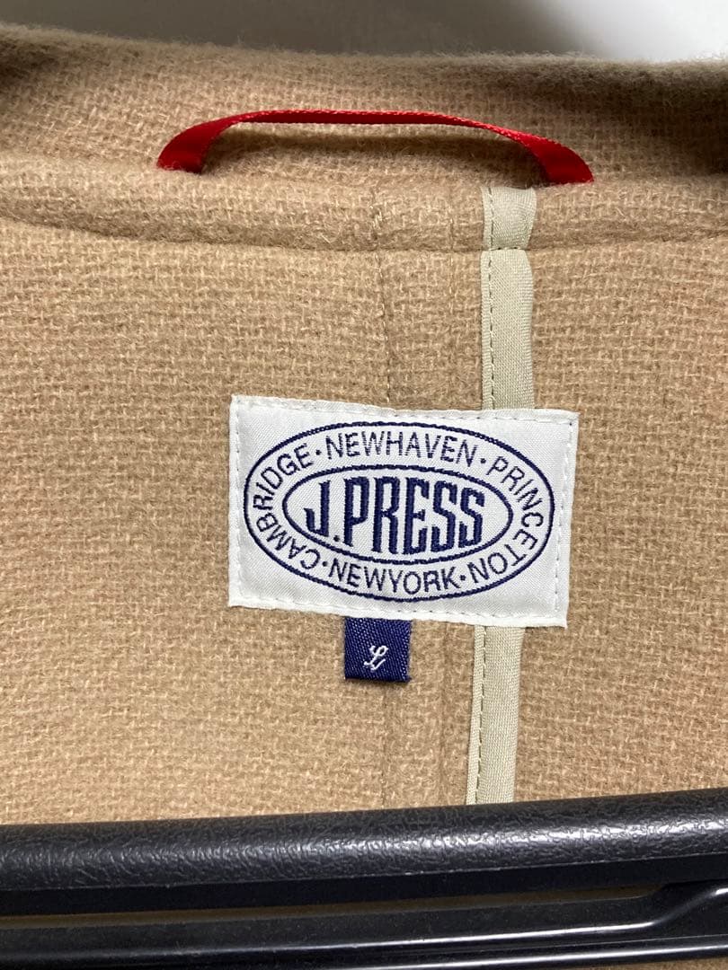 【美品】J.PRESSウールダッフルコートＬタン/ベージュ ジェイプレスアメトラ