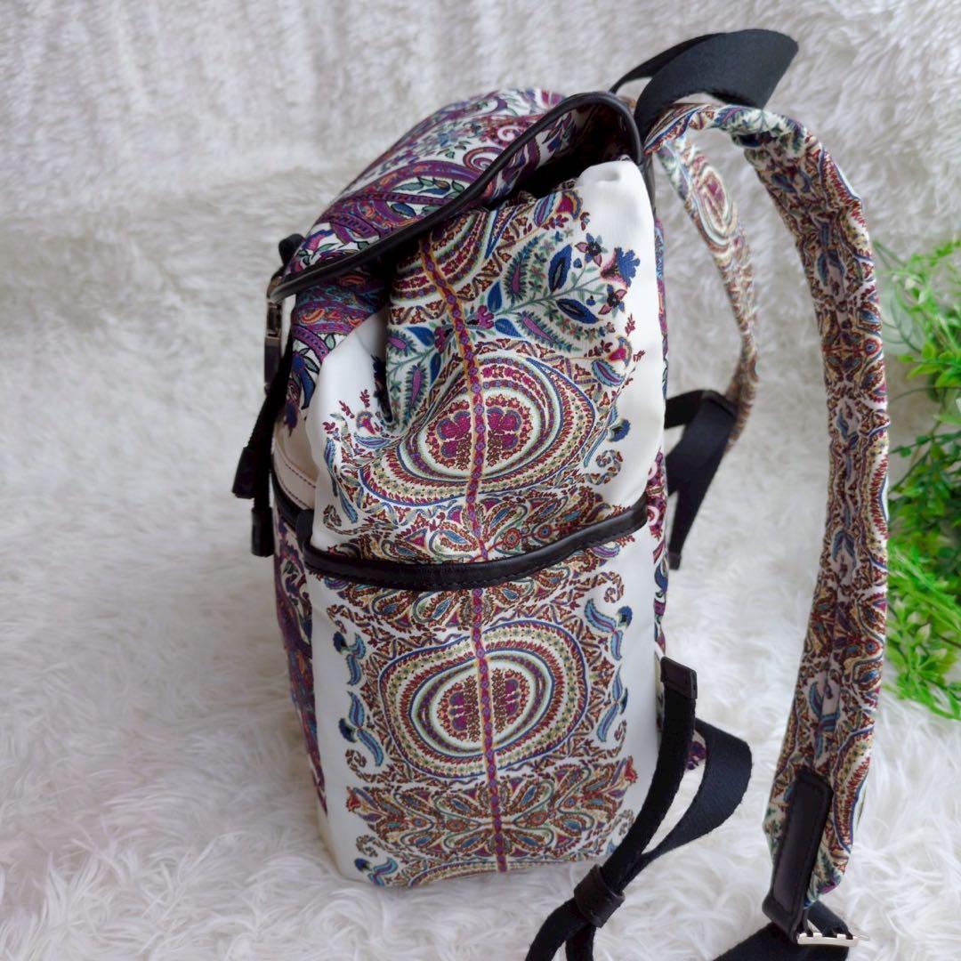 エトロ ペイズリー リュック バックパック ホワイト イタリア製