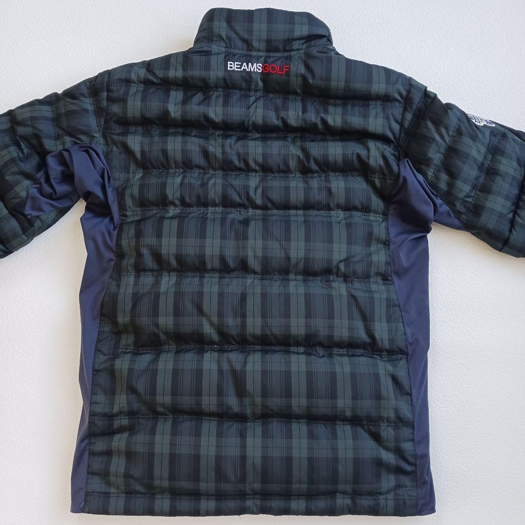 ビームスゴルフ　ダウンジャケット　チェック　ワッペン　ブラックウォッチ　M