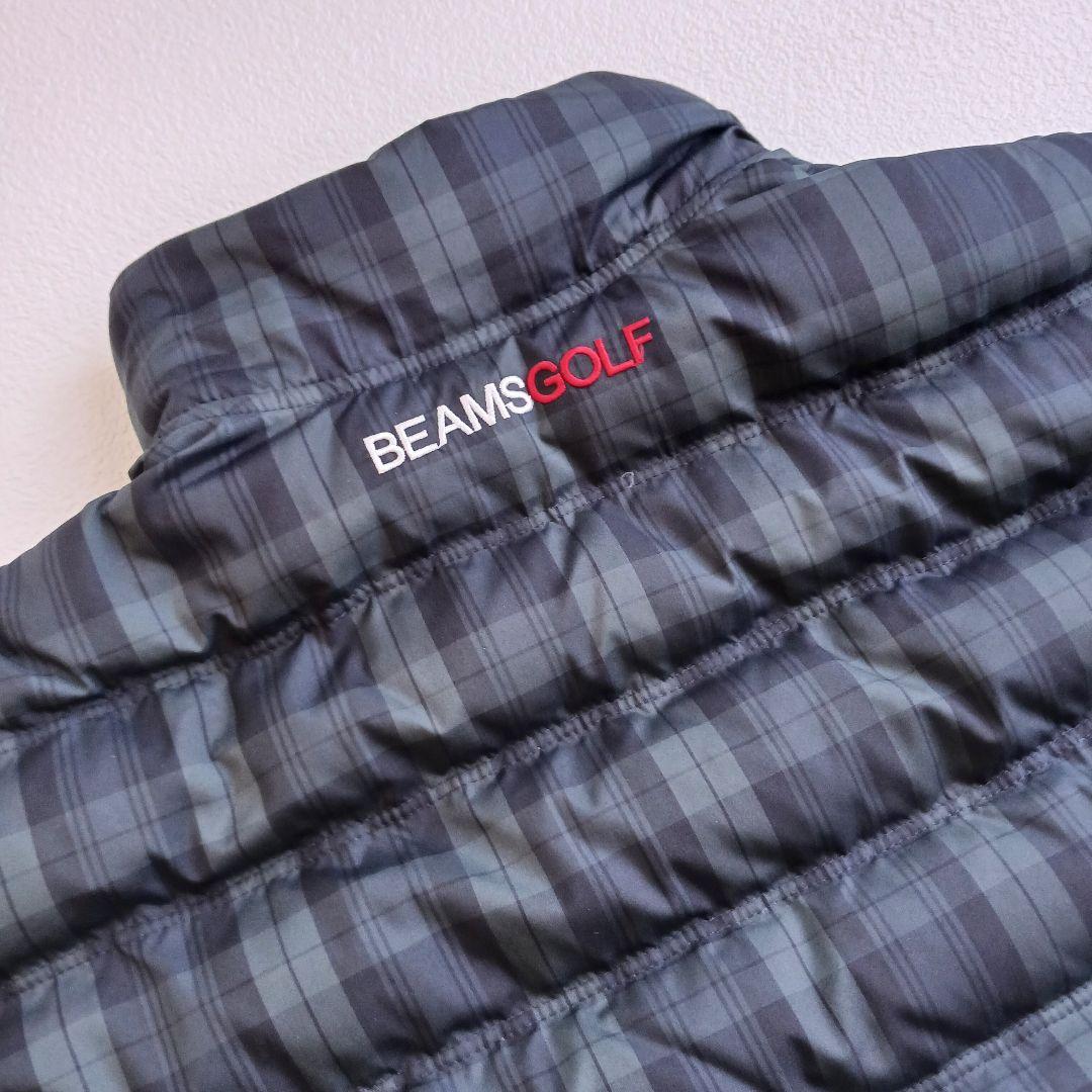 ビームスゴルフ　ダウンジャケット　チェック　ワッペン　ブラックウォッチ　M