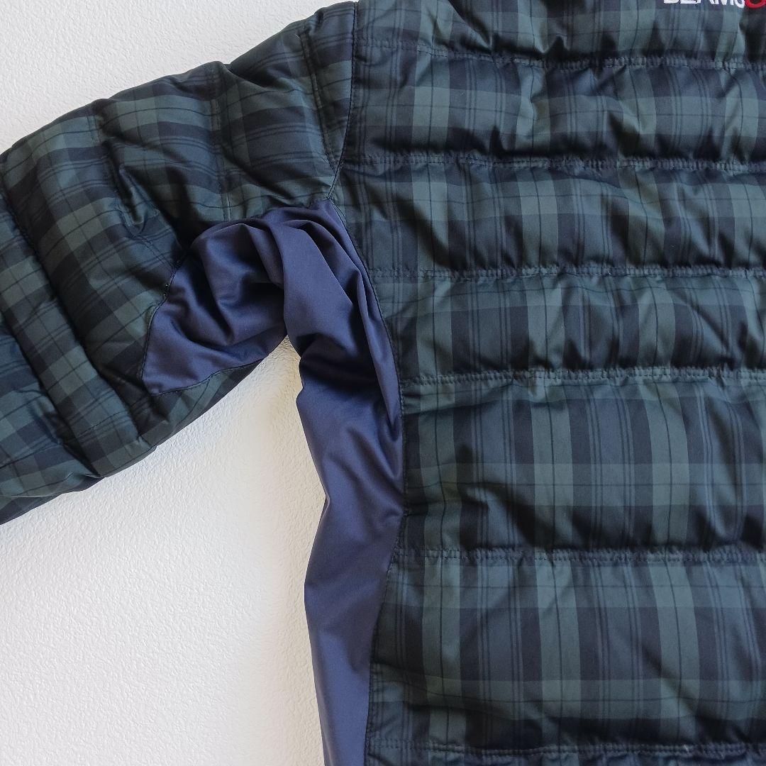 ビームスゴルフ　ダウンジャケット　チェック　ワッペン　ブラックウォッチ　M