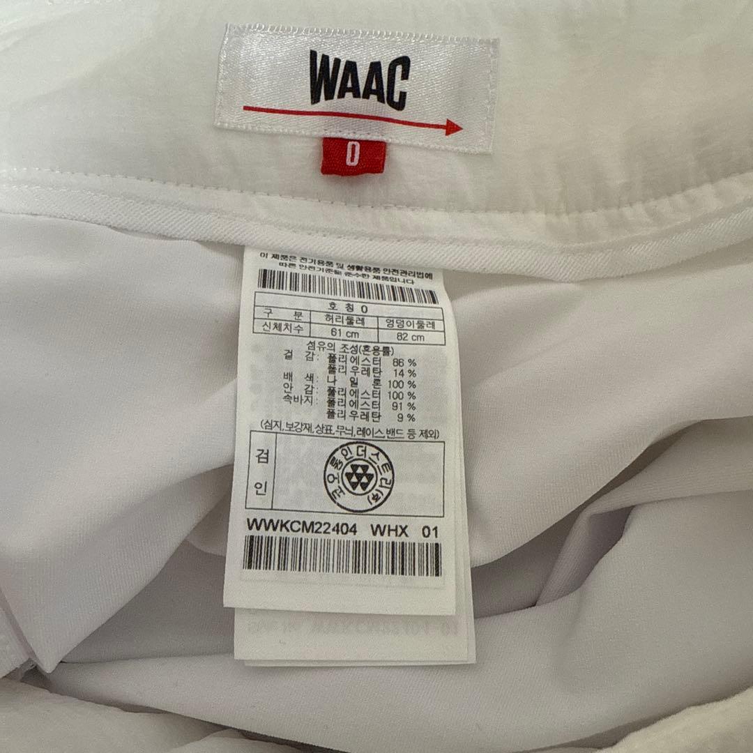 WAACワック ゴルフウェア ホワイトメッシュフレアミニスカート
