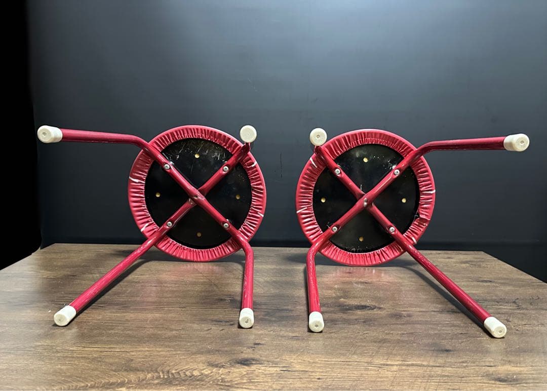 昭和レトロ レアヴィンテージ LARK 丸椅子 スタッキングスツール 2脚セット