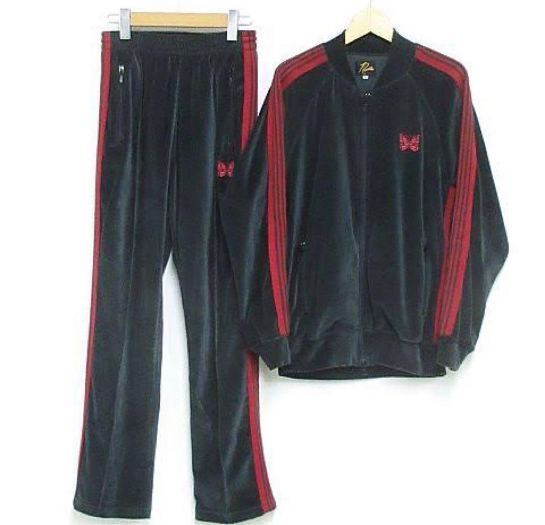 Needlesベロア ジャージ S グレー/赤