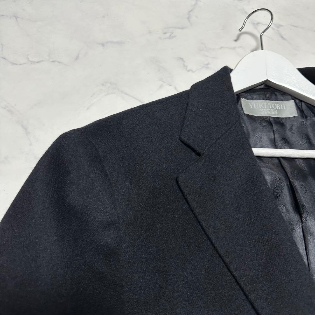 美品　ユキトリイ　アンゴラチェスターコート 裏地ペイズリー　3L