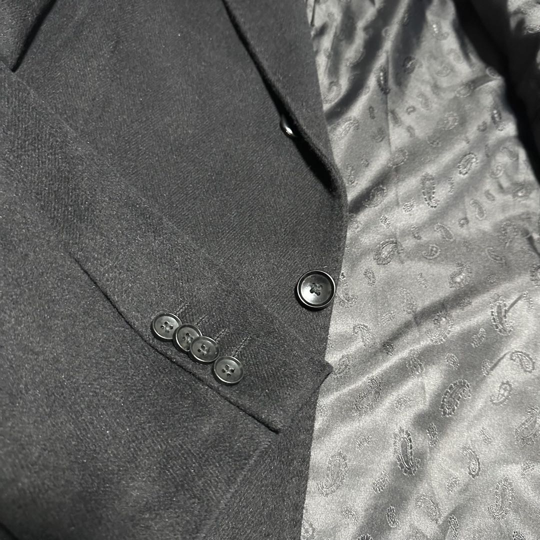 美品　ユキトリイ　アンゴラチェスターコート 裏地ペイズリー　3L