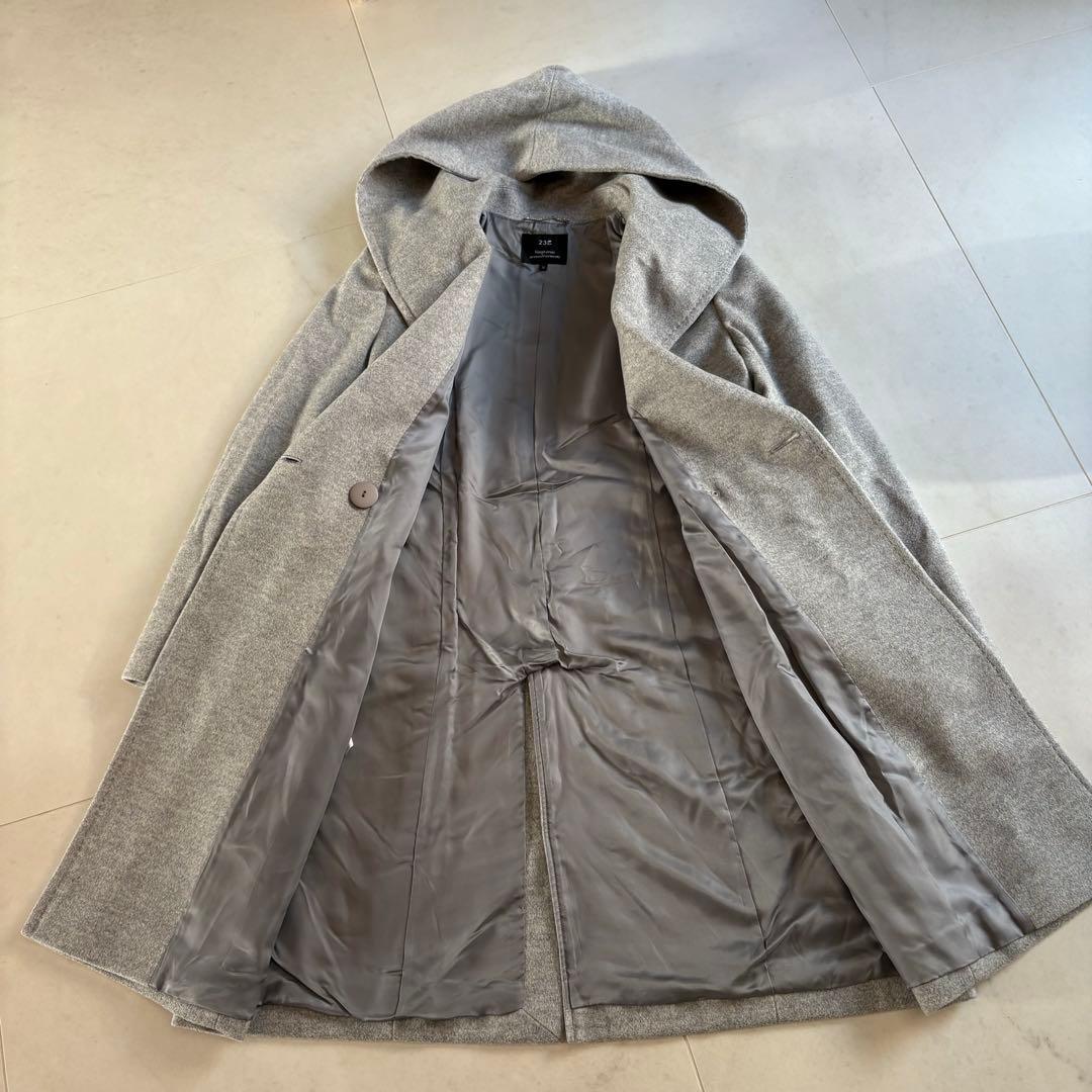 【美品】23区　ウールアンゴラビーバー フーデッド コート