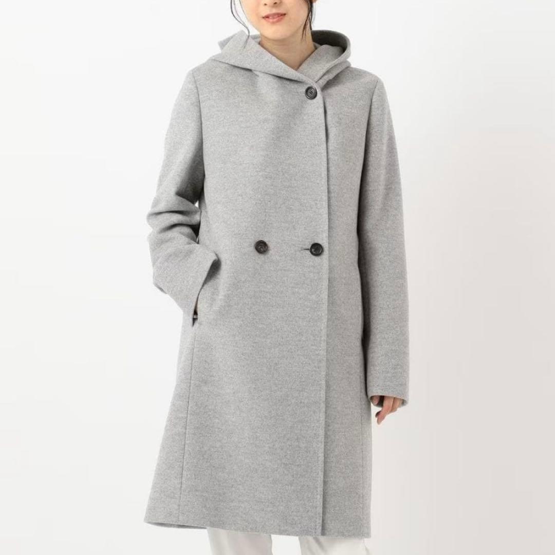 【美品】23区　ウールアンゴラビーバー フーデッド コート