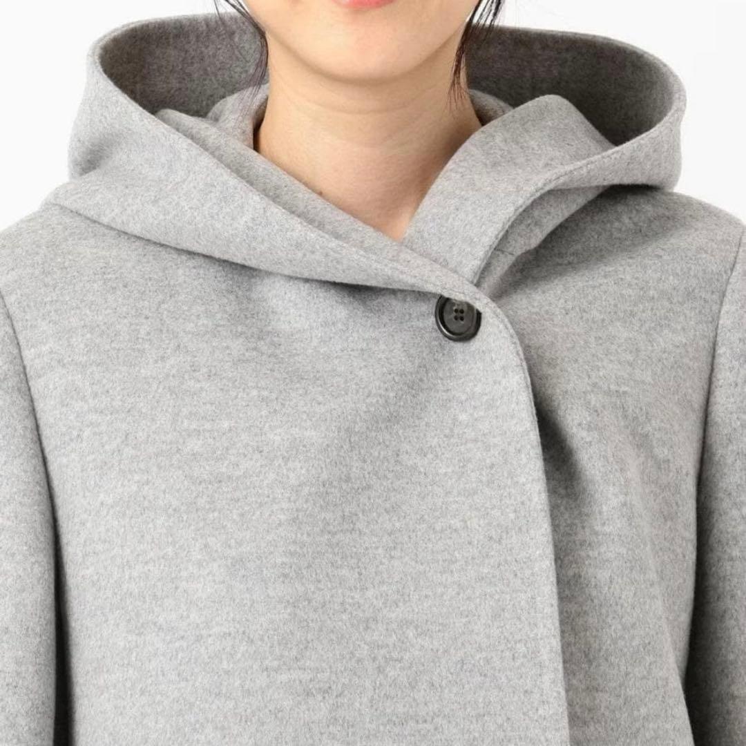 【美品】23区　ウールアンゴラビーバー フーデッド コート