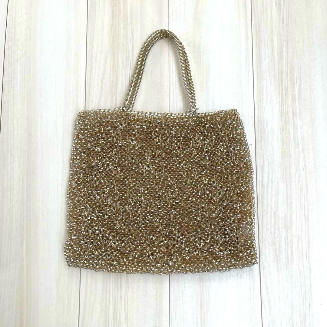 【保存袋付き】アンテプリマ　ワイヤーバッグ✨人気色シルバーゴールド✨ラージ