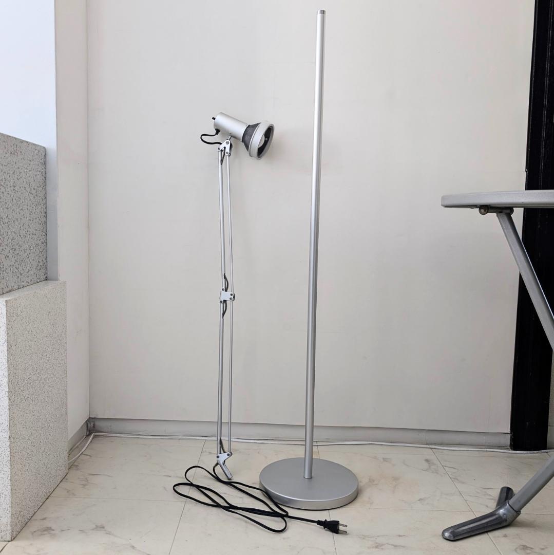 ビンテージ 無印 90年代 スチールメッシュ×アルミ スタンドライト 照明