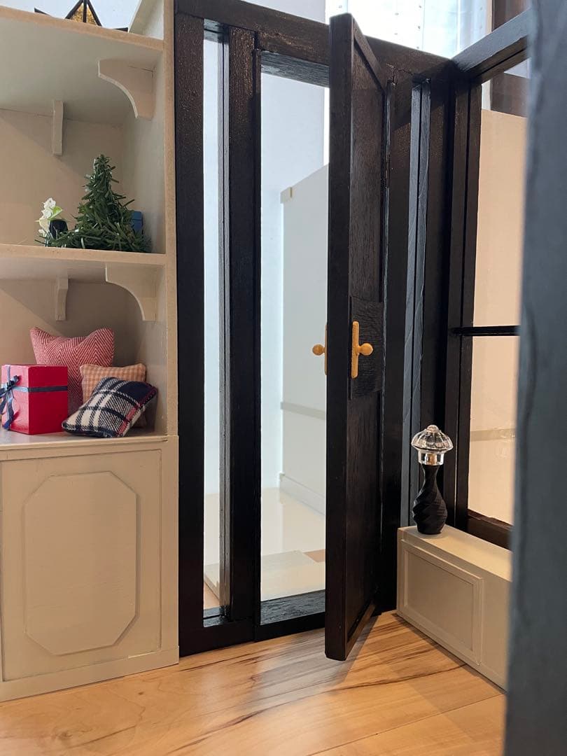 ドールハウス　撮影背景ボード　ハンドメイド☆ ルーム＆チェア＆シェルフ家具