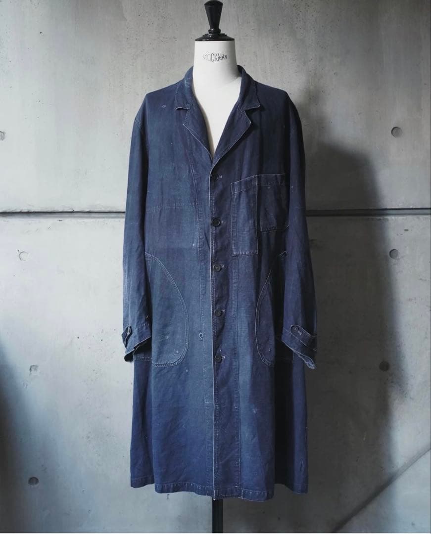 1920年代　\"SALACHE\" ブラックリネン　マキニョンコート