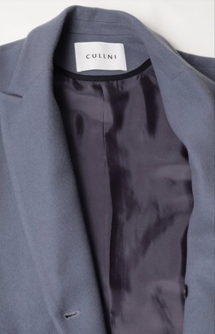 【CULLNI】 タイロッケンダブルコート チェスターコート ブルーグレー