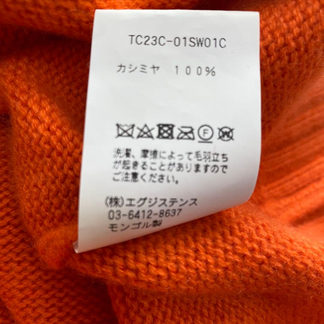 cash&barba ベビーカシミヤ タートルネック ニット オレンジ 3 - メルカリ