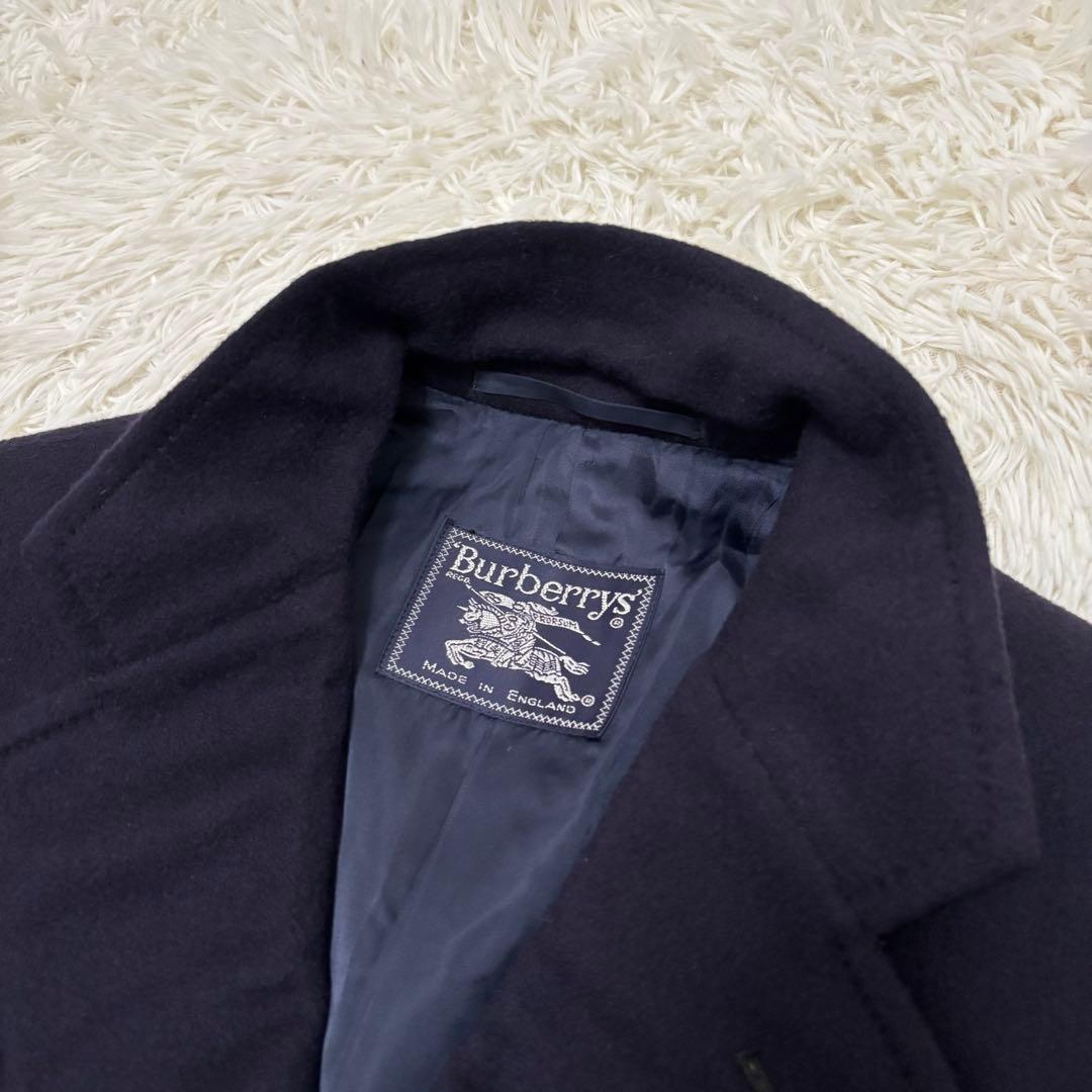 BURBERRYS バーバリー カシミヤ100 ステンカラーコート ネイビー