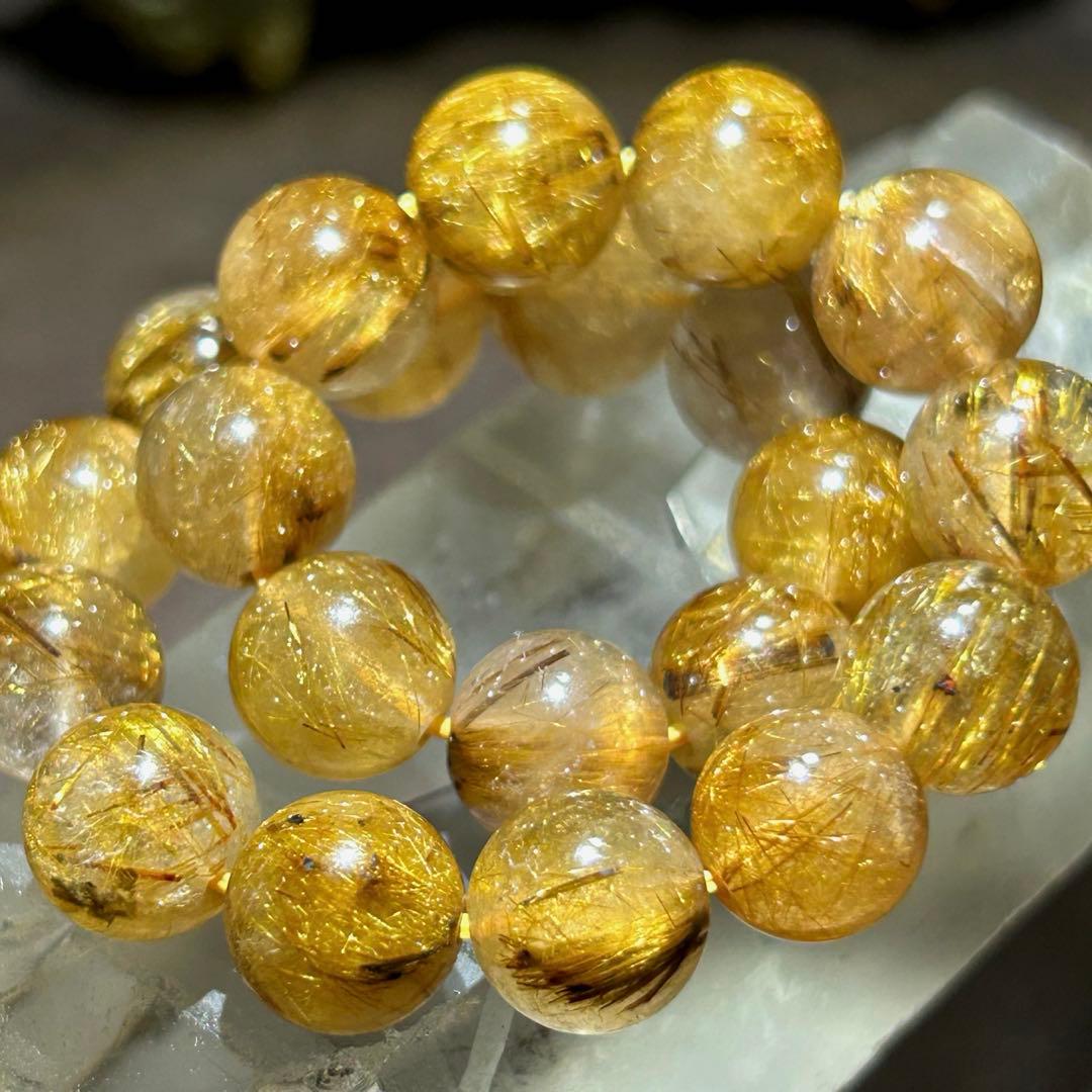 ⭐️苑様！高級品！タイガー タイチンルチル ブレス　財福大黒秘宝①