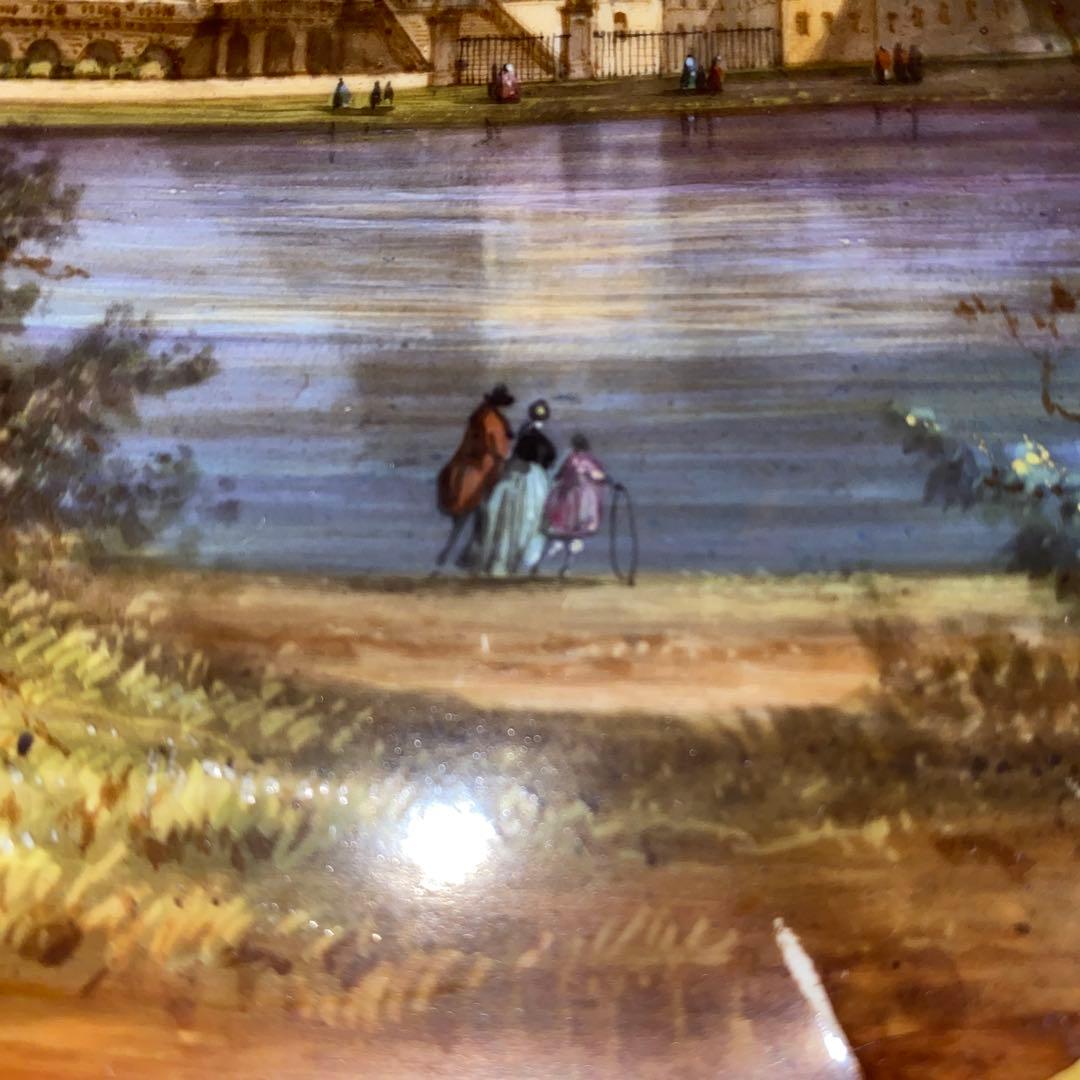 セーブル 風　手書き絵皿　ベルサイユ宮殿　25cm