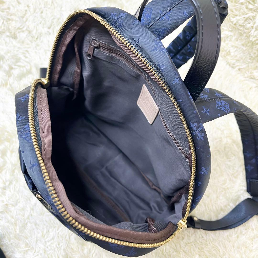 極美品☆ russet ラシット　制菌ミニリュックサック ブラック×ネイビー