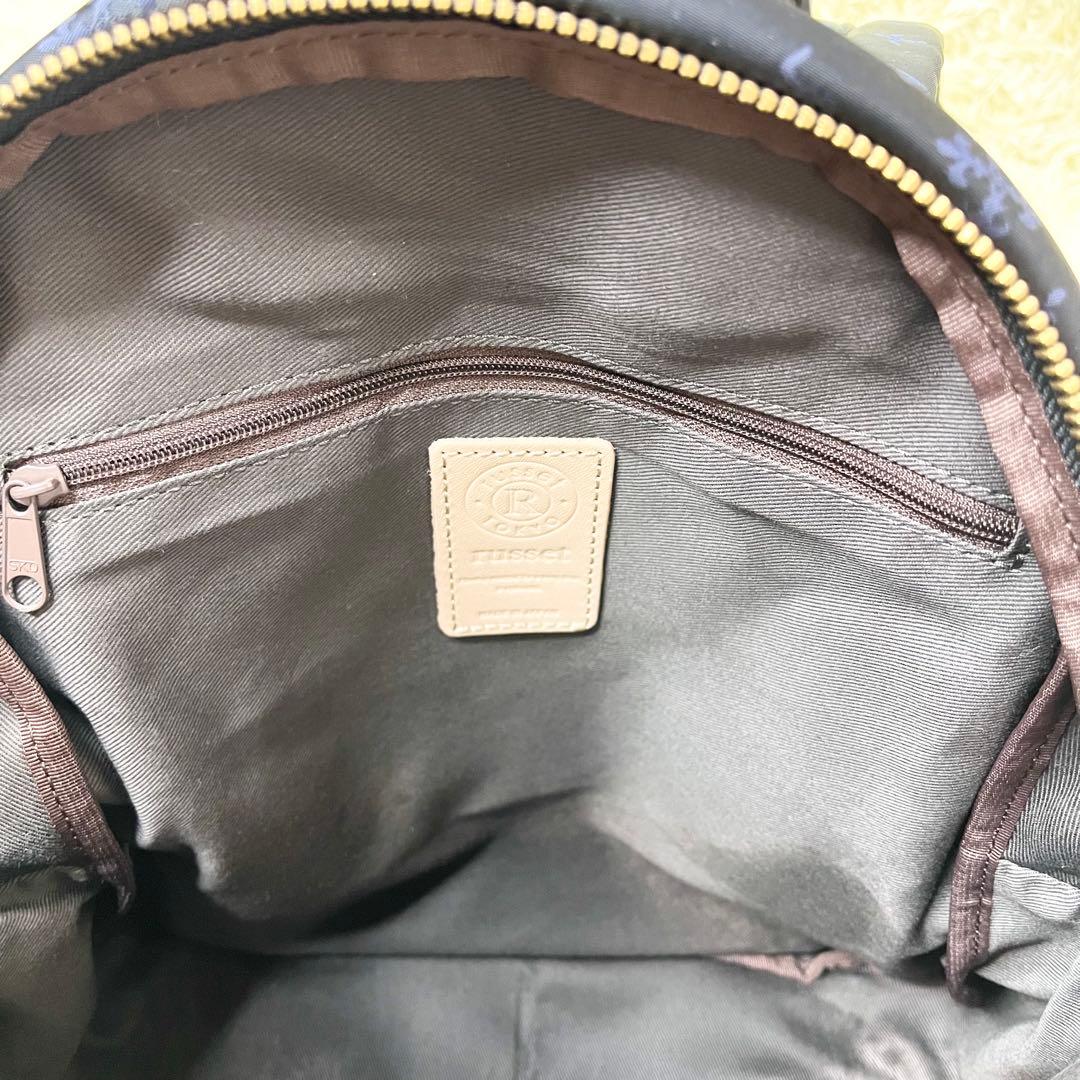 極美品☆ russet ラシット　制菌ミニリュックサック ブラック×ネイビー