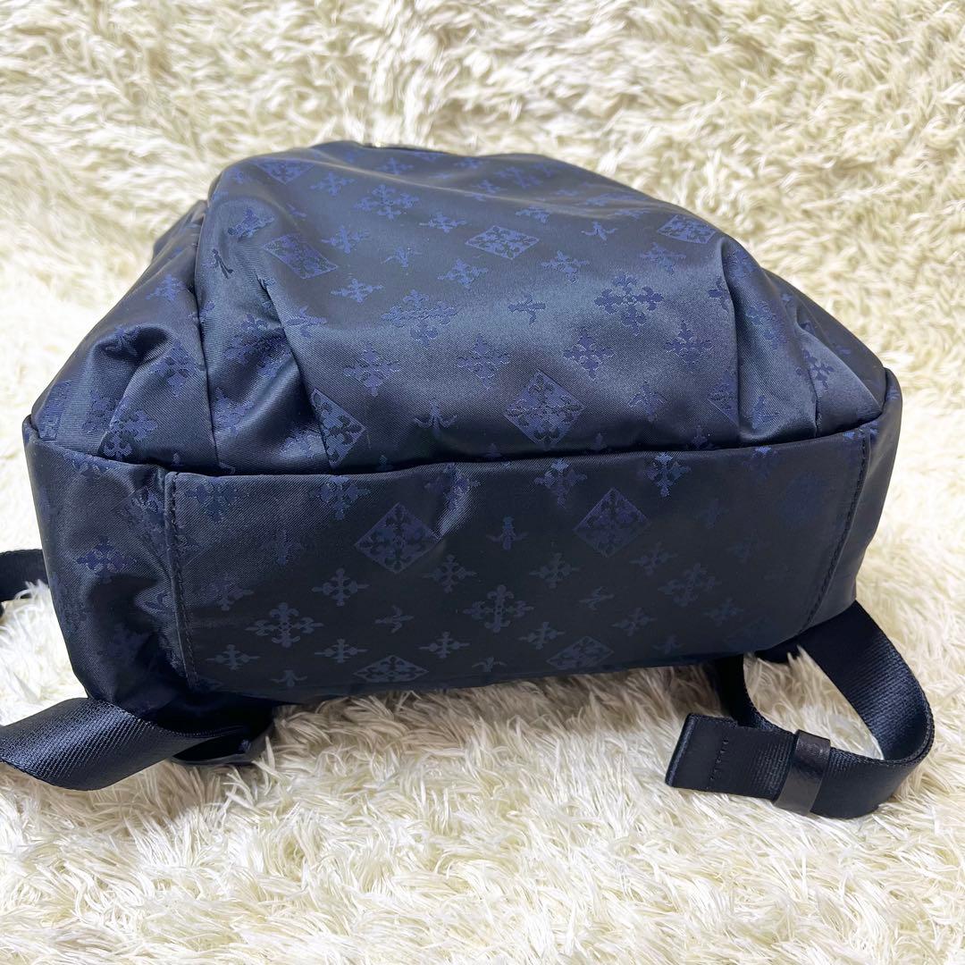 極美品☆ russet ラシット　制菌ミニリュックサック ブラック×ネイビー