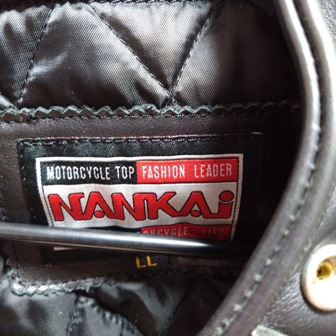 NANKAI ブラック レザー シングルライダース LL
