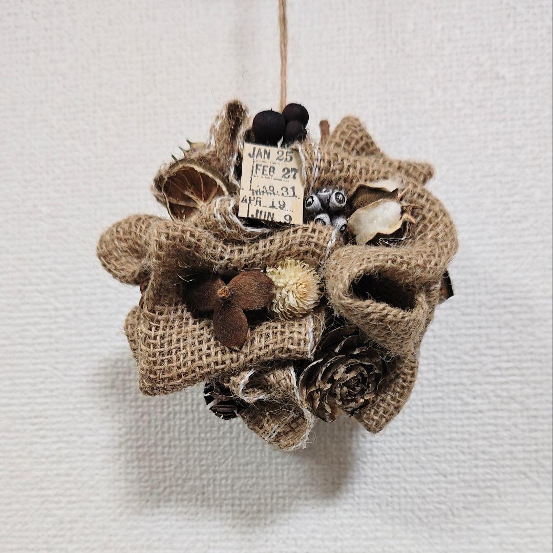 あゆたんさま❀麻布くしゅくしゅリース❀ドライフラワー❀木の実